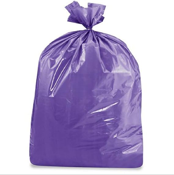 USA-Made Colorful Trash Bags (10, PURPLE 50 GALLONS)