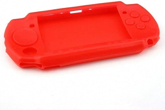 Replacement Soft Full Housing Shell Cover Case Silicone Skin for PSP 2000 3000 (Red)