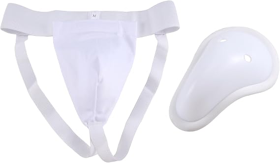 Groin Protector Cup Men Boxing Kickboxing Guard Muay Groin Guard Ventilated Adjustable, Karate Fighting Training M