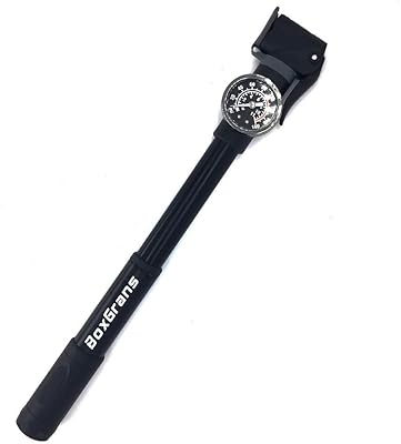 Mini Bicycle Pump with Pressure Gauge Portable Handle Tire Inflator Bike Air Pump Supports American and French Air Nozzles