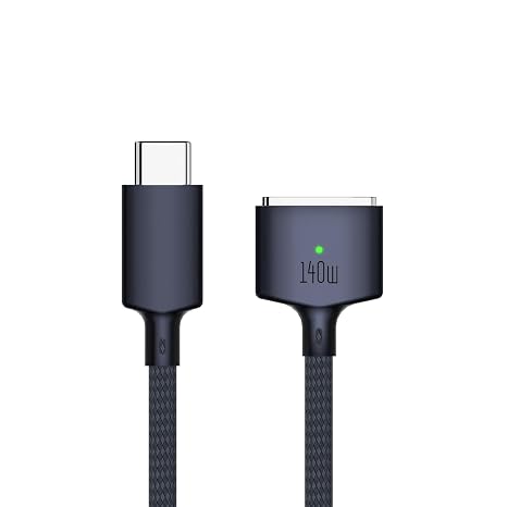 SlimQ 140W Magnetic Charging Cable for MacBook and MBP, Braided, Blue