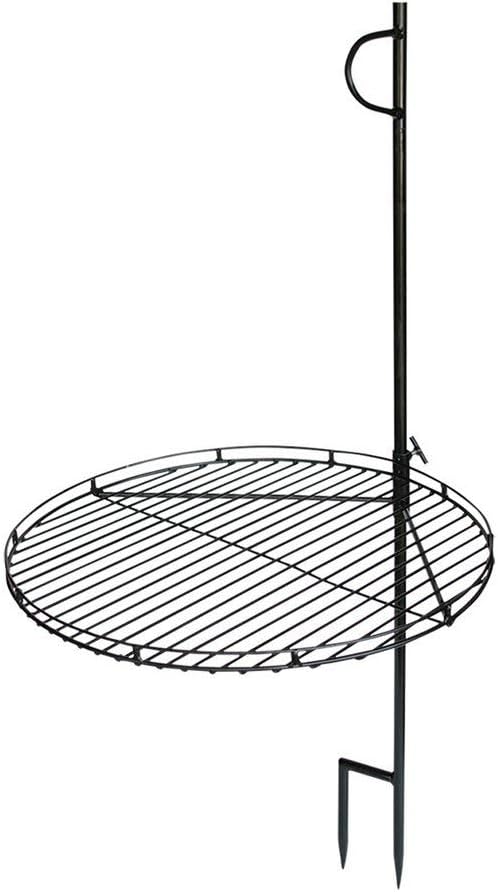 Blue Sky Outdoor Living 24" Swing Away Outdoor Bonfire Grill with Stake, Portable Steel Fire Pit Grill with Swing-Arm, Black
