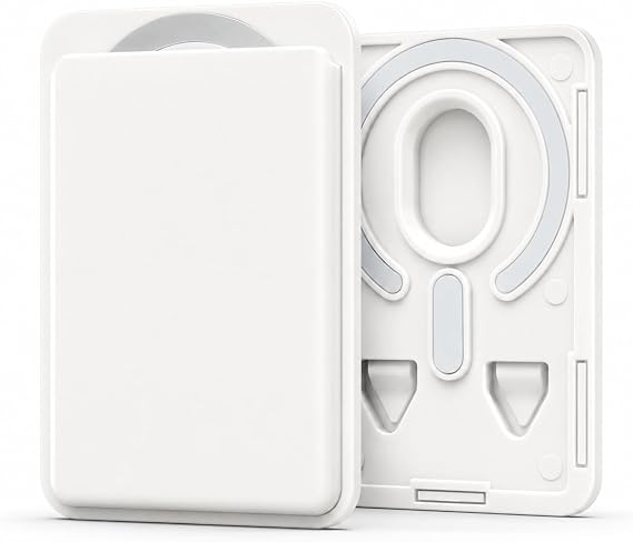 Coverzone MagSafe Uyumlu Manyetik Kartlık Cüzdan, 2 Kart Kapasiteli Telefon Kartlığı, Güçlü Mıknatıslı İnce Kart Tutucu Beyaz