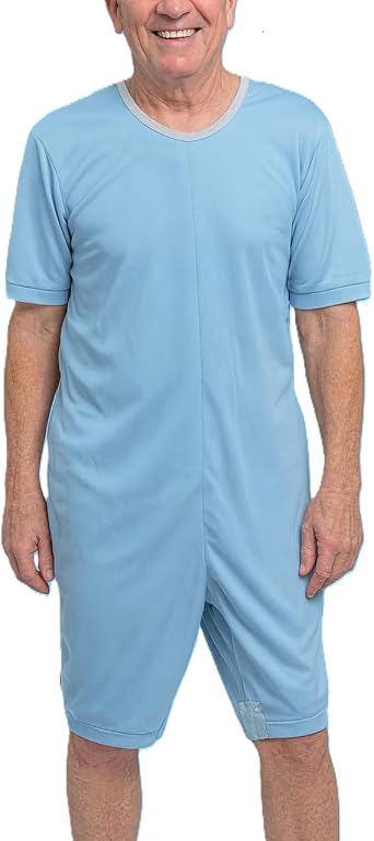 Benefit Wear Unisex Adult Anti-Strip Dignity Onesie-Inner Short-Leg Zipper