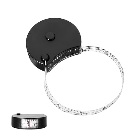Retractable measuring tape,fabric tape measure,body fat calipers,Measure for Body Measurements Compact Waist and Arm Measuring Tape with Transparent Window for Weight Loss and Fitn