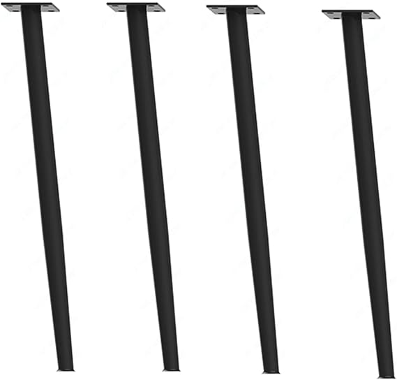 Desk Legs 4 s Metal Furniture Legs Vertical Tapered Cabinet Feet for Coffee Table Dining Table Nightstand Bevel Angle Sofa Feet (100cm/39.37in Black)