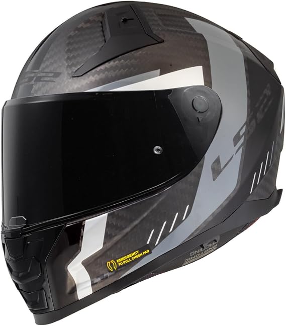LS2 Unisex Vector Ii Carbon Grid Matt Fluo Green Integraler Motorradhelm