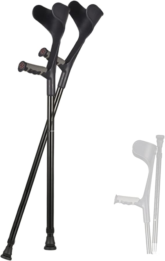 Foldable Forearm Crutches, Aluminum Walking Crutches, for Adults and Children with Heights 4'7" - 6'1", Supports up to 330 lbs