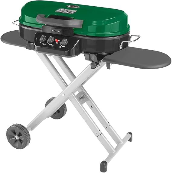 Coleman RoadTrip 285 Portable Stand-Up Propane Grill with 3 Adjustable Burners & Instastart Ignition, 20,000 BTUs of Power for Outdoor Cooking, Camping, Tailgating, Grilling, BBQs, More