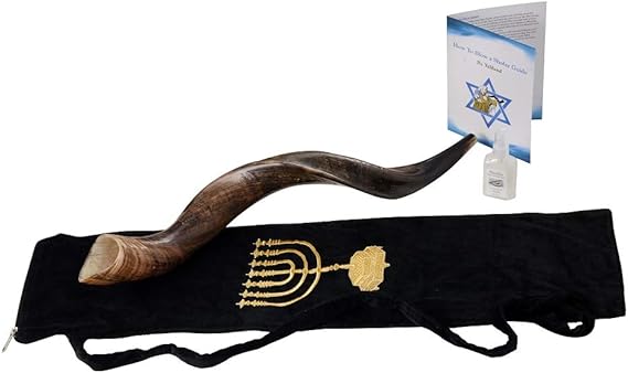 SHOFAR Full Natural Kosher Kudu Horn 40''-42" + Bag + Guide + Spray by Yaliland