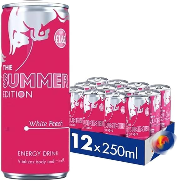 Energy Drink Summer Edition White Peach Flavour Drink Cans 12 x 250ml (Full Box)