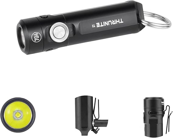 ThruNite Ti Mini Keychain Flashlight USB-C Rechargeable 650 Lumens (Black)