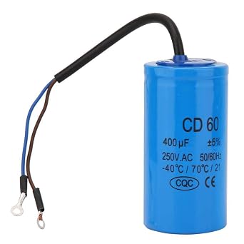 Run Capacitor 400uF,CD60 Motor Start Run Capacitor,with Wire, 250V AC 50/60Hz for Motor Air Compressor etc