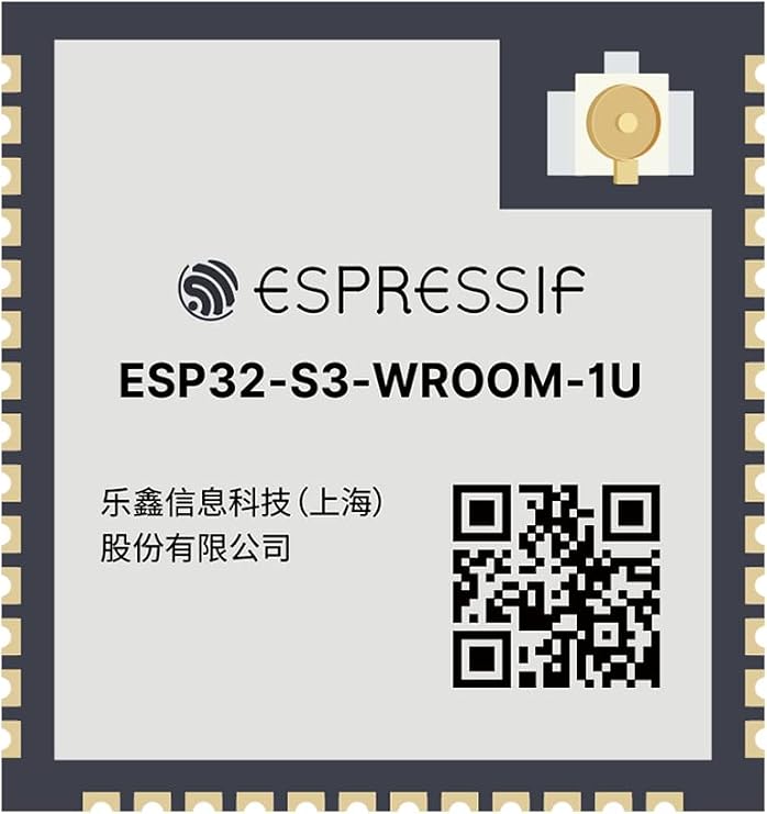 Espressif ESP32-S3-WROOM-1U-N8R8 Module, Wi-Fi, 8 MB Quad SPI Flash, IPEX Antenna Connector, Single-Board Computer