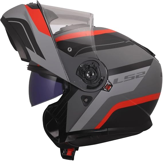 LS2 FF908 Strobe II system helmet Monza matt black gray red
