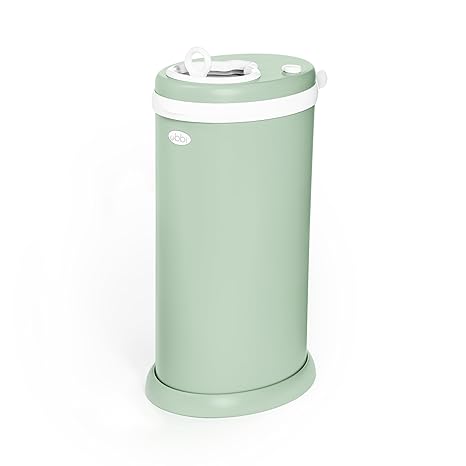 Ubbi Steel Diaper Pail, Odor Locking, No Special Bag Required, Award-Winning, Registry Must-Have, Sage Green | Award-Winning Registry Must-Have, Childproof Safety Lid with Lock, Holds Up To 55 Newborn Diapers, Modern Nursery Essential