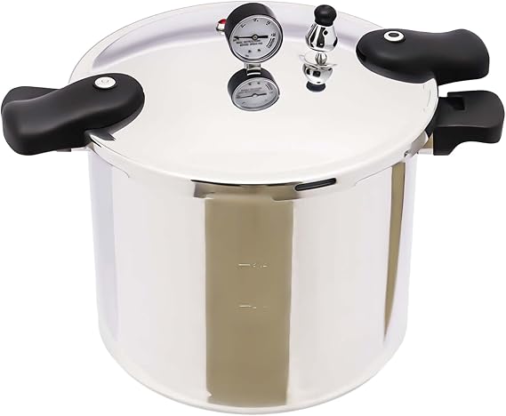 23Qt Pressure Cooker, Thickened Explosion Proof Pressure Cooker with Pressure Limiting Valve for Kitchen, Apartment Living, Camping, Motor Homes, Hotels, Uniform Heating, 90Kpa, Silver