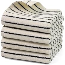 Jacquotha Hand Towels 4 Pack, Cotton Face Towels for Bathroom & Spa Days, Decorative Black Stripes for Kitchen Decor, 14 x 29