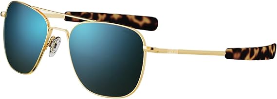Randolph Eyewear Aviator Sunglasses for Women & Men Non-Polarized & Polarized Lenses, 23k Gold UV Protection Sunglasses