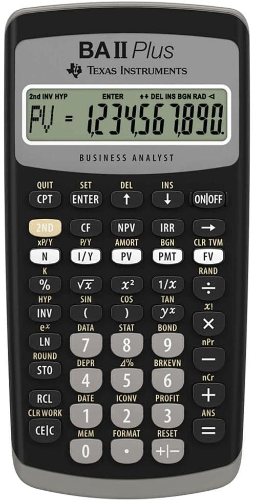 TEXAS INSTRUMENTS calculatrice financière TI-BA II Plus