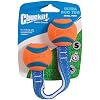 Chuckit! Ultra Tug Dog Toy - Ultra Ball on a Durable Nylon Cord Handle - Fetch and Tug-of-War Toy for Dogs - Size Large - For Breeds 60-100 lbs - 3-inch Diameter - Orange and Blue