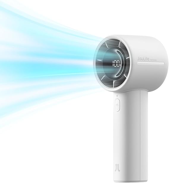 JISULIFE Handheld Turbo Fan Life10S, 28H Max Runtime, Strong Wind, Gray