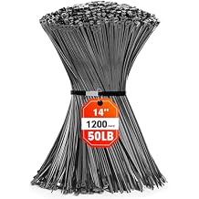 Zip Ties, RAZCC 1200pcs Black Cable Zip Ties 14 Inch, Heavy Duty Plastic Wire Ties with 50lb Tensile Strength, Self-Locking Black Nylon Tie Wraps for Indoor and Outdoor