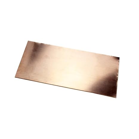 Pure Copper Sheet C17200 Bronze Thin Sheet Foil Plate 0.1mm 0.15mm 0.2mm 0.25mm 0.3mm 0.4mm 0.5mm 0.6mm 0.8mm 1mm 1.2mm 1.5mm 2mm 3mm(0.4x200x200mm 1pc)