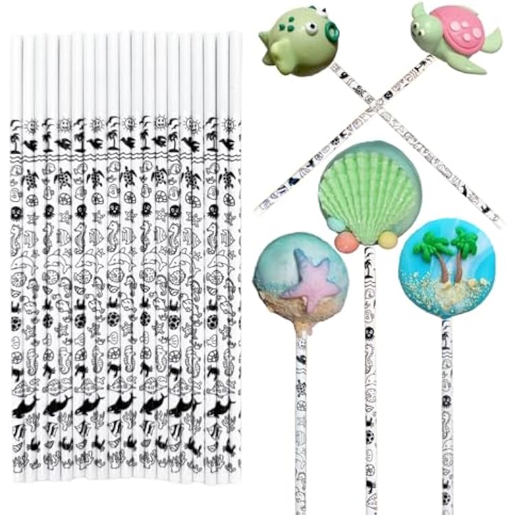 6 Inch Paper Sticks, Cute Fish Patterns, Under The Sea, 6 Lollipop Cake Pop Paper Sticks; Cake Ball, Chocolate Pop, Truffles Sticks, 100 Count