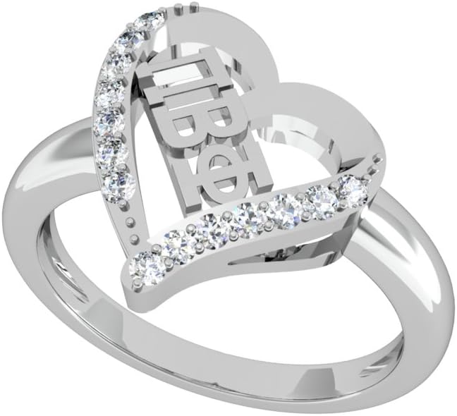 Pi Beta Phi Heart Silver Ring