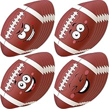32 Pcs Football Cutouts Football Bulletin Board Decorations with Cute Faces and Adhesive Dots Waterproof Football Cut out Stickers for Football Party Decor Supplies, 7.87 x 4.65 Inch