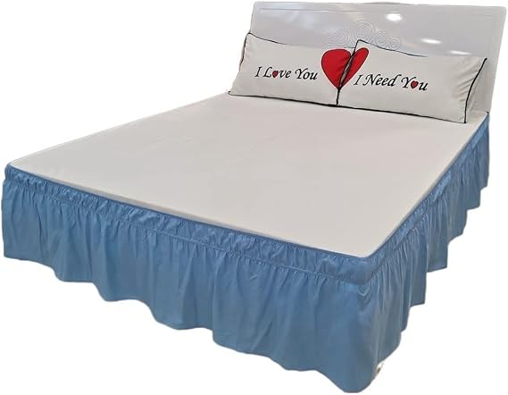 Valance,Valance Sheet Double,Bed Skirt Modern Simple Solid Color Pleated Bedding Skirt Without Surface High Elastic Band for Bed Queen King Size Ruffled Bed Skirts(Blue,120x200cm)