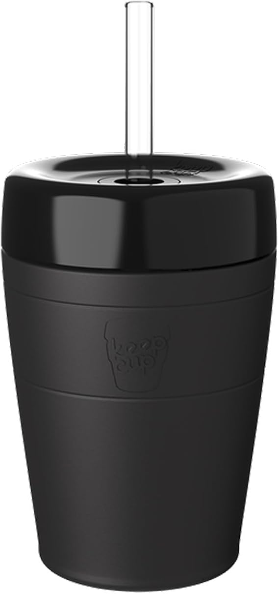 KeepCup Commuter Cold Cup Insulated Iced Coffee Cup, Black, 12oz