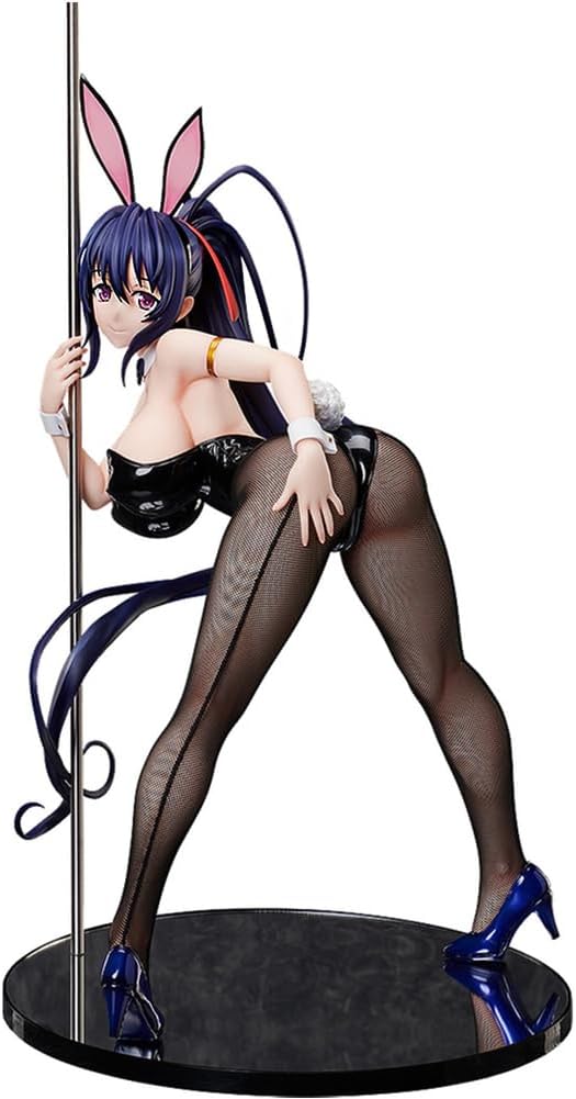 Zhongkaihua Anime Illustration Akeno Himejima Figure 40CM Balck Silk Bunny Girl PVC Model Home Decoration Birthday Gift For Fans