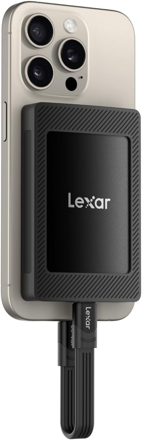 LEXAR SL500 4TB External SSD USB 3.2 GEN 2X2 Type-C Solid State Drive - Black | Up to 2000MB per S Read, 1800MB per S Write, Magnetic Set Included