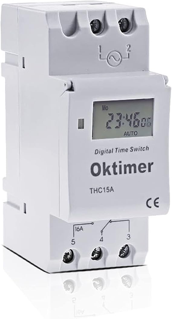THC15A Microcomputer Electronic Programmable Digital Timer Switch Relay Control 12V 24v 110V 220V 16A Din Rail Mount (Size : 24V)