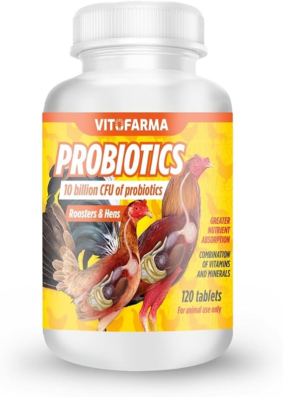 Probiotic for Roosters & Hens 120 Tablets | Digestive Support Supplement for Birds | with Lactobacillus, Vitamins & Minerals