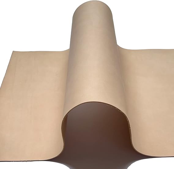 Veg Tan Leather 12" x 12", 5-6oz(2mm) Italy A Grade Natural Vegetable Tanned Full Grain Leather, Tooling Leather Precision Cutting Ideal for DIY Handmade (Natural)