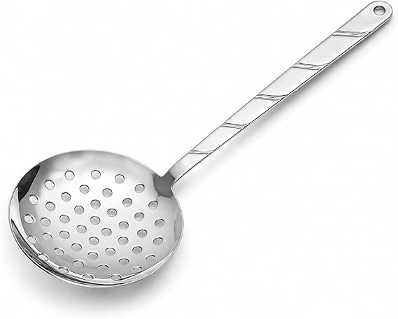 Paslanmaz Çelik Geniş Kevgir, Süzgeç 30 cm, Mutfak Seti, Premium Kalite Metal, Tek Parça Yapı