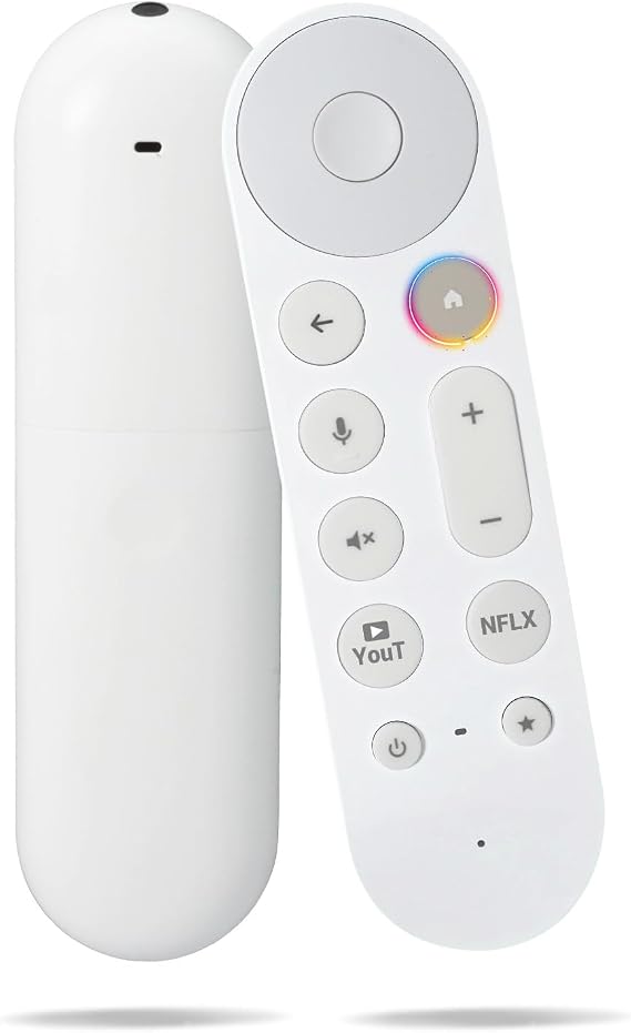 Replacement Remote Control for Google TV Streamer 4K, Voice Search Remote with Buzzer, Compatible with Chromecast Google TV and Streaming - White