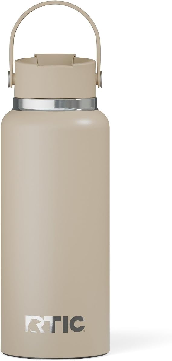 RTIC 32oz Outback Water Bottle, Ceramic Lined, Insulated, Stainless Steel, Double Wall Vacuum-Insulation, Leak-Proof Lid, BPA-Free Water Flask Hiking, Running, Sports, Outdoor, Beach