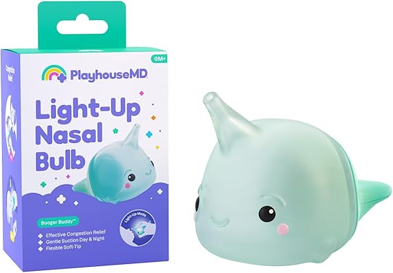 Playhouse MD Booger Buddy Baby & Kids Nasal Aspirator with LED - Narwhal
