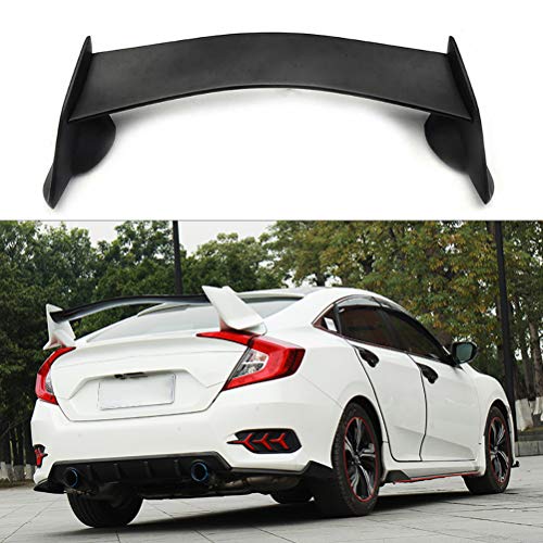 NINTE Spoiler for 2016-2021 Honda Civic Sedan Models, ABS Unpainted Matte Black Type-R Style Rear Trunk Splitter Wing