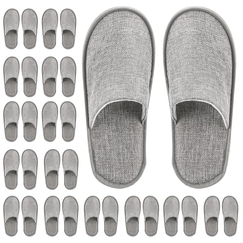 Frcctre 15-20 Pairs Disposable Slippers, Non-Slip Disposable Women Spa Slippers Portable Indoor Slipper for Guests Hotel Home Travel Wedding Salon, Individually Wrapped