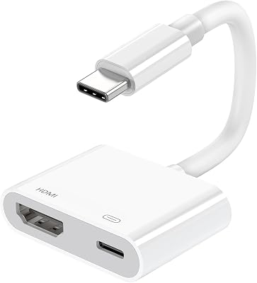 [MFi Certified] USB C to HDMI Adapter for iPhone 17 to TV, USB-C Digital AV Adapter 4K Sync Screen Connector Cable with Fast Charging Plug & Play for iPhone 151617 Pro MaxAir,MacBook Pro,iPad Pro