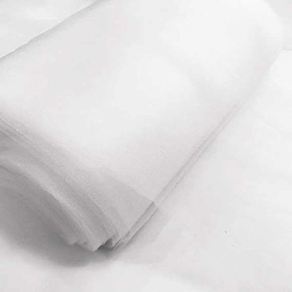 Phantomon 54" (137 cm) by 40 Yards (36.5 Meter) Fabric Tulle Bolt for Wedding, Decoration, DIY Project, Gift Ribbon, Tutu Skirt Sewing Crafting, Chair Sash Bow (White)
