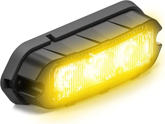 Feniex T3 Surface Mount | Amber | Compact, 14 Flash Patterns | 3 LEDs, Super Bright 3 Watt LEDs, SAE Class 1 | Emergency Warning Lights