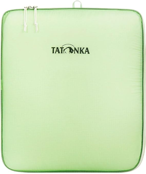 Tatonka SQZY Pouch XL 5L Packing Cube - Ultralight Packing Bag with Zip and Flip Lid - Ideal for Sorting Travel Luggage - 5 Litres - PFC-Free - Light Green