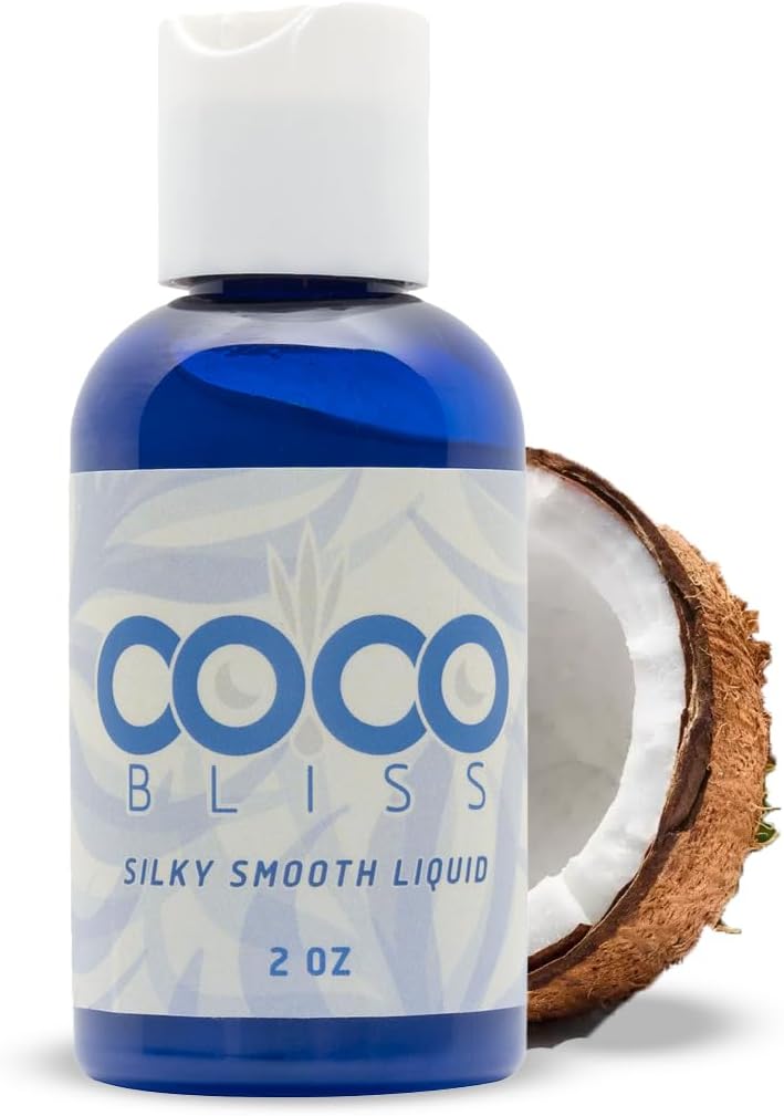 Coco Bliss Natural Coconut Oil Lubricant, Intimate Moisturizer, Lube for Him and Her, Personal Massage Oil, Silky Smooth Moisturizer with Vanilla Extract and Almond Oil, 48 Fl Oz 2 oz Liquid