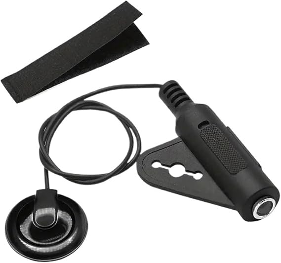 Professional grade piezoelectric contact pickup in black Suitable for acoustic guitar Easy installation Acoustic Guitar Pickups